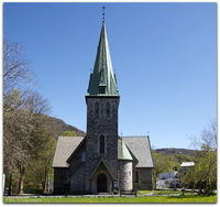 Årstad kirke i Bergen kommune. Kirken sto ferdig i 1890. Foto: Erling Jensen